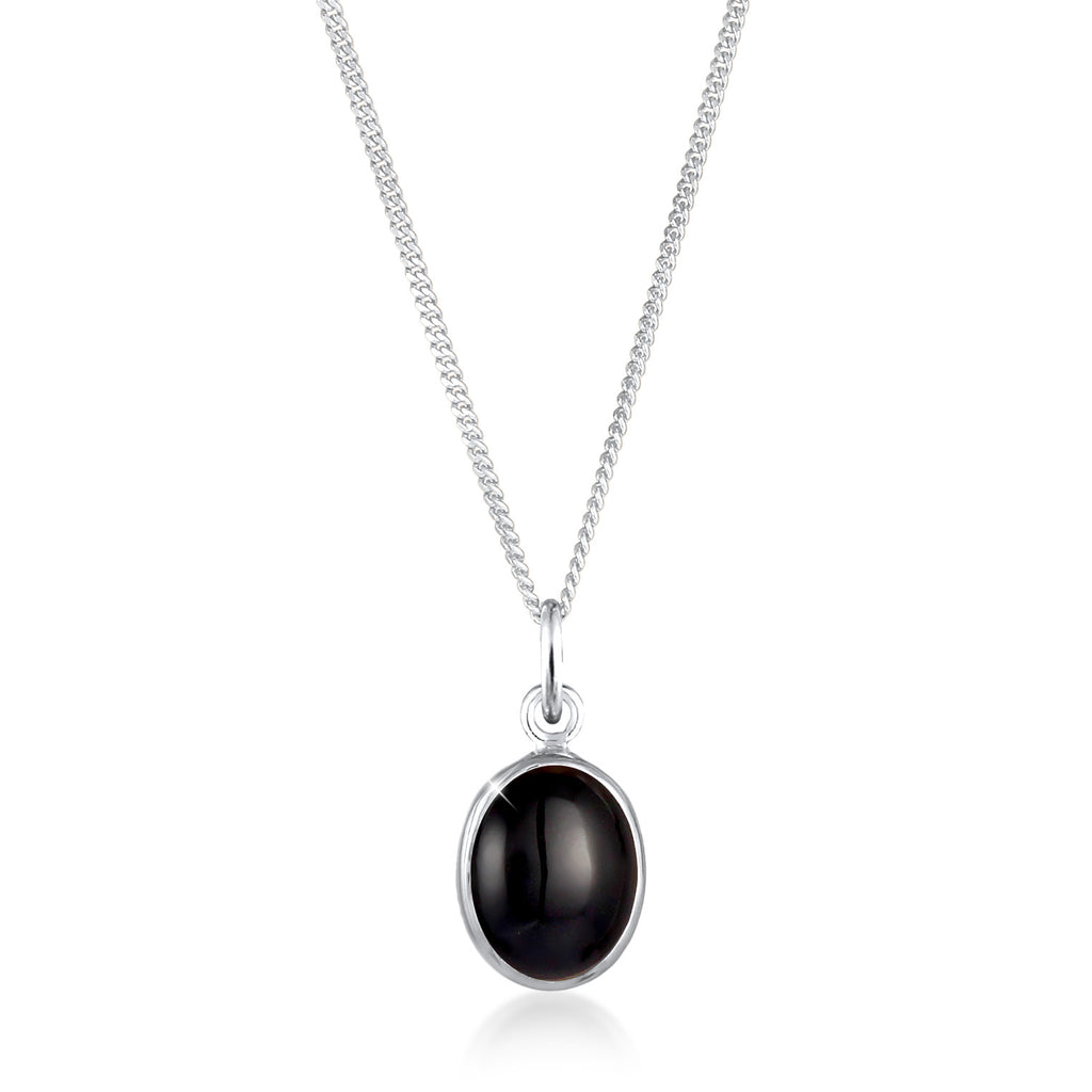 Schwarz - Elli | Halskette | Onyx (Schwarz) | 925er Sterling Silber