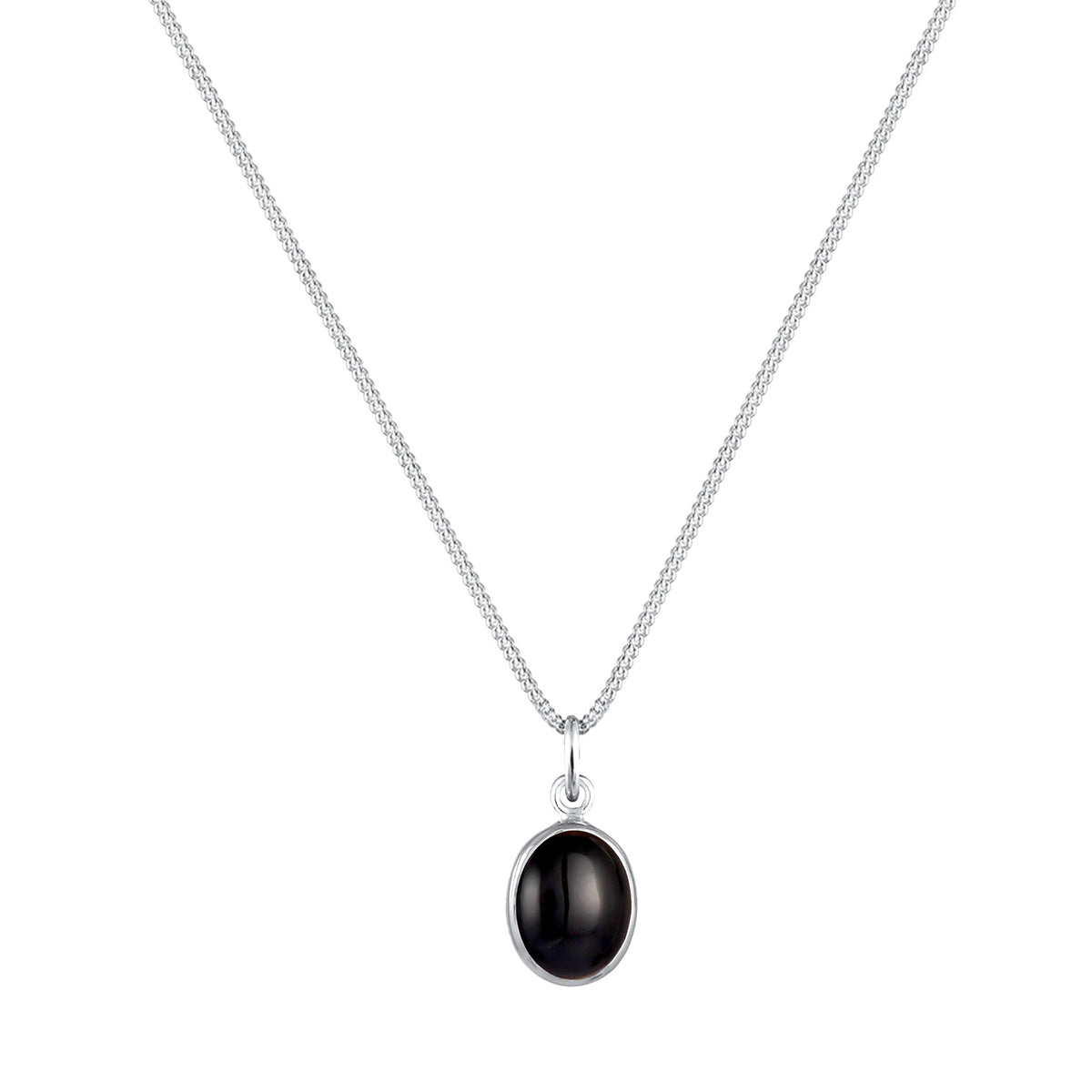 Schwarz - Elli | Halskette | Onyx (Schwarz) | 925er Sterling Silber
