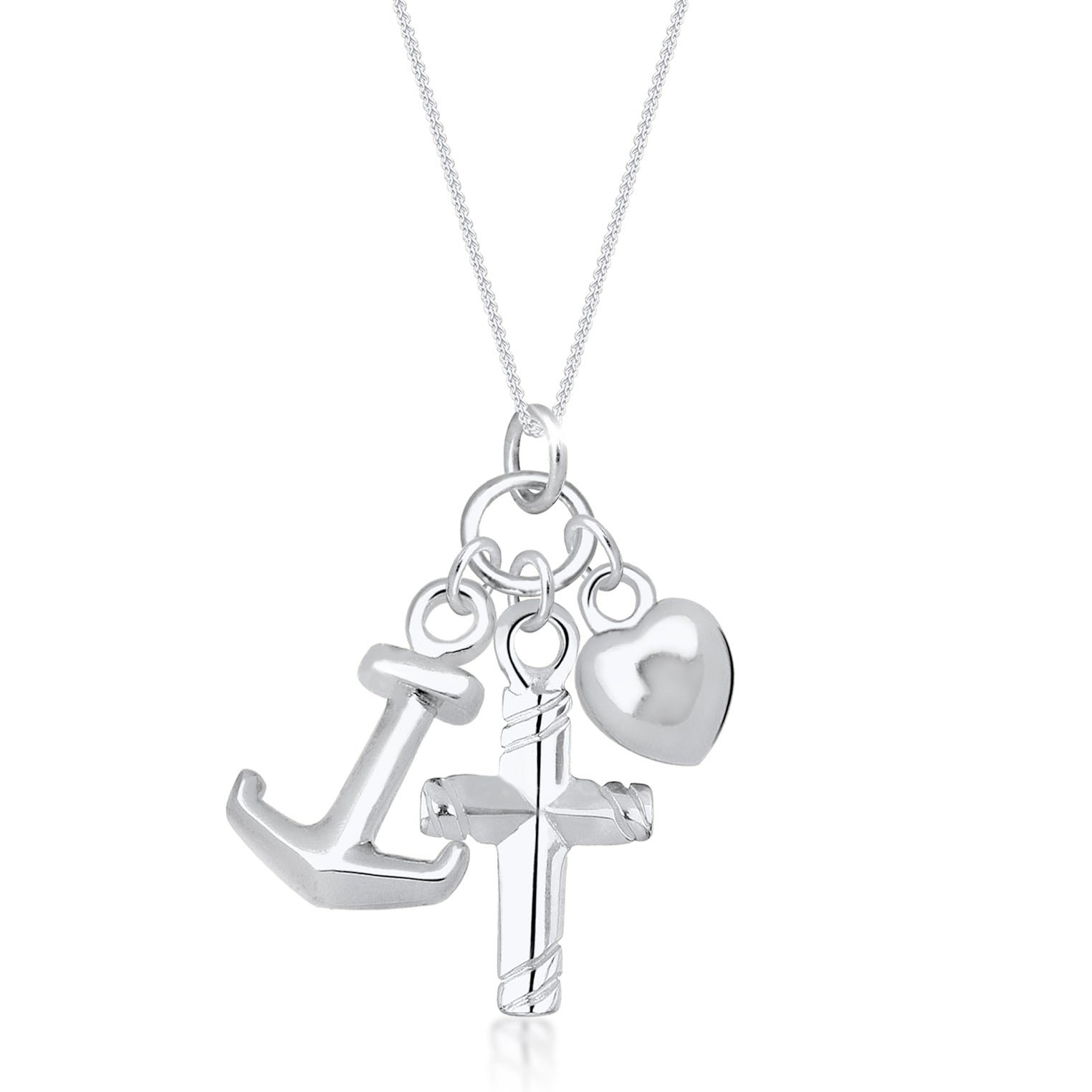 Silber - Elli | Halskette Anker | 925er Sterling Silber