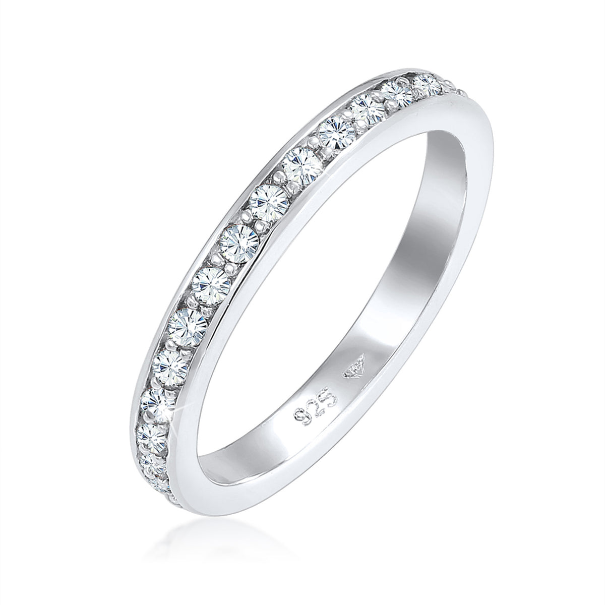 Weiß - Elli | Bandring | Mit Kristallen von Swarovski® (Weiß) | 925er Sterling Silber