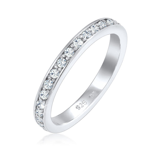 Weiß - Elli | Bandring | Mit Kristallen von Swarovski® (Weiß) | 925er Sterling Silber