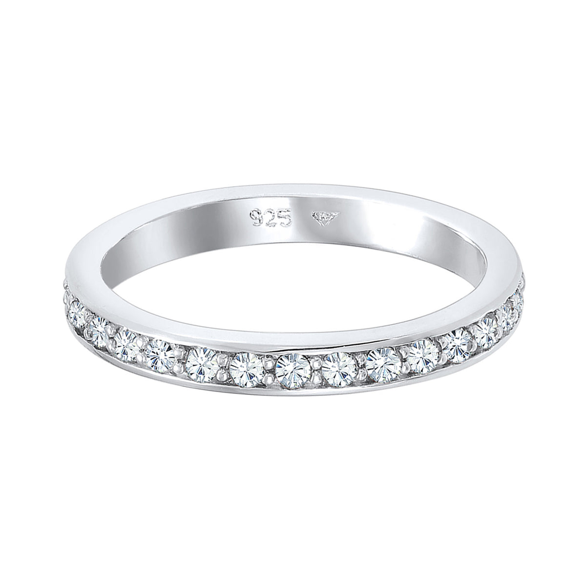 Weiß - Elli | Bandring | Mit Kristallen von Swarovski® (Weiß) | 925er Sterling Silber