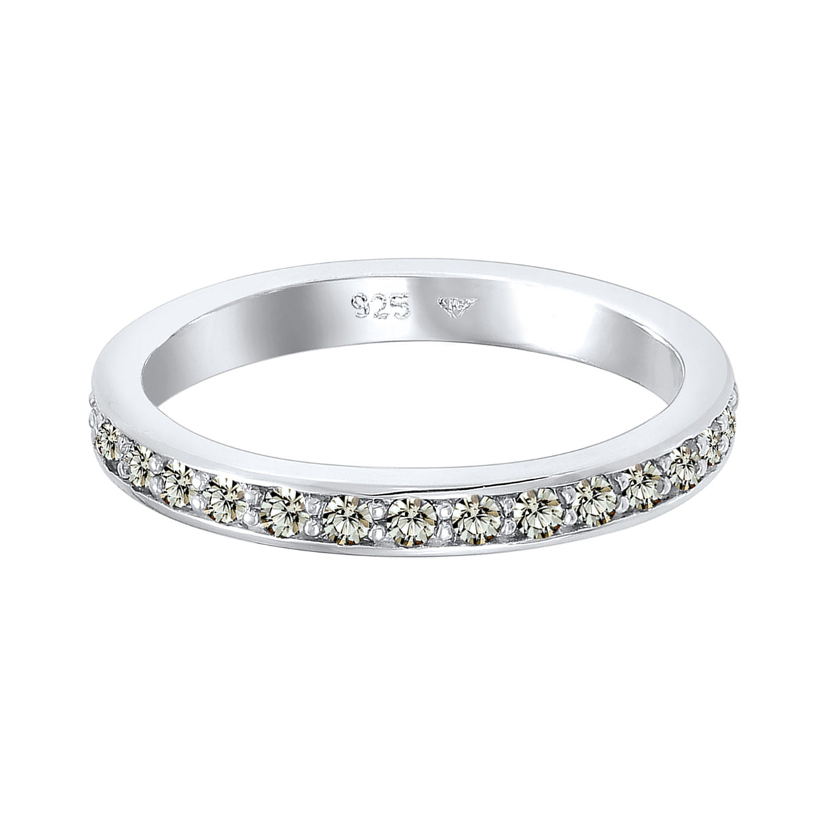 Grau - Elli | Bandring | Kristall ( Grau ) | 925er Sterling Silber