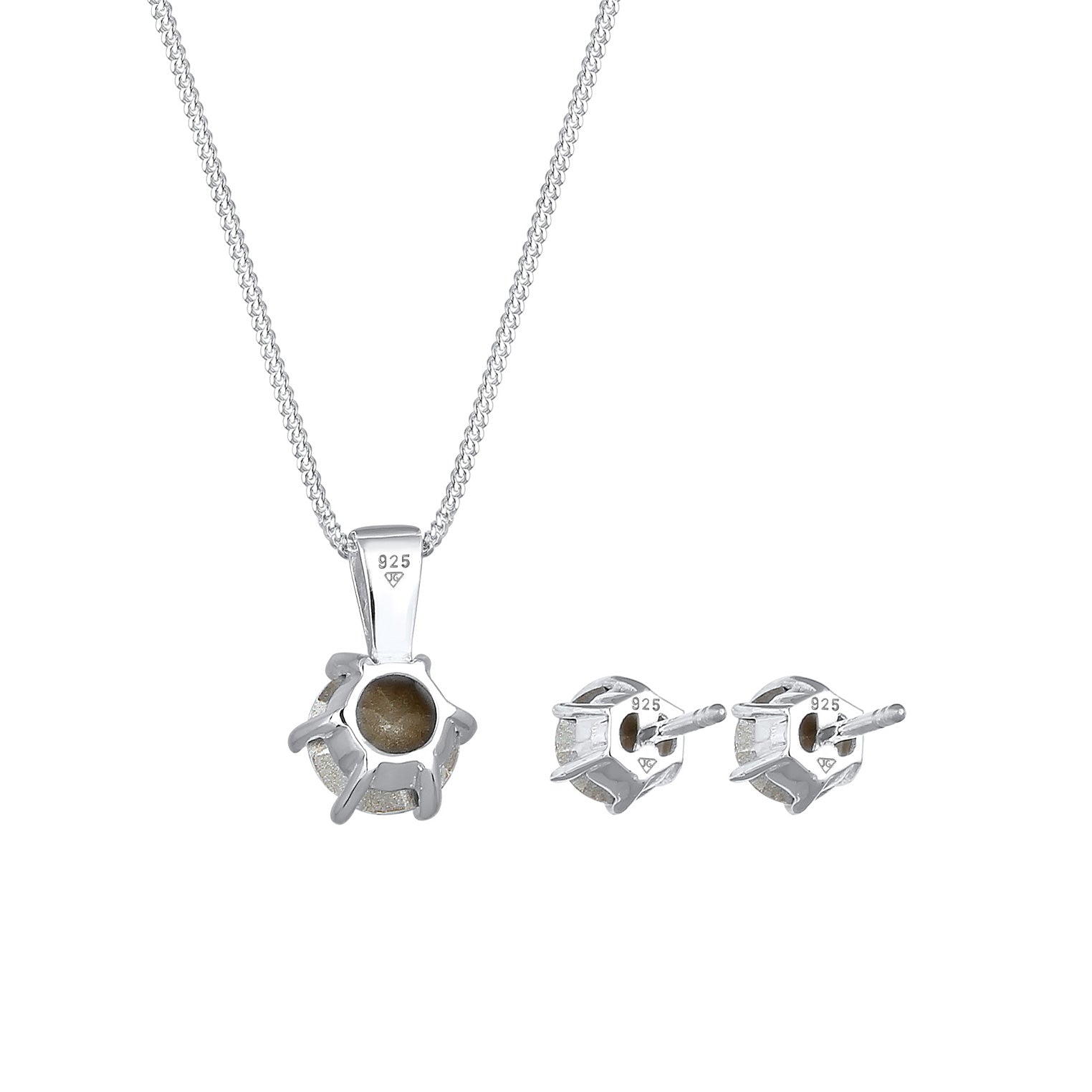 Weiß - Elli | Schmuckset Basic | Mit Kristallen von Swarovski® (Weiß) | 925er Sterling Silber