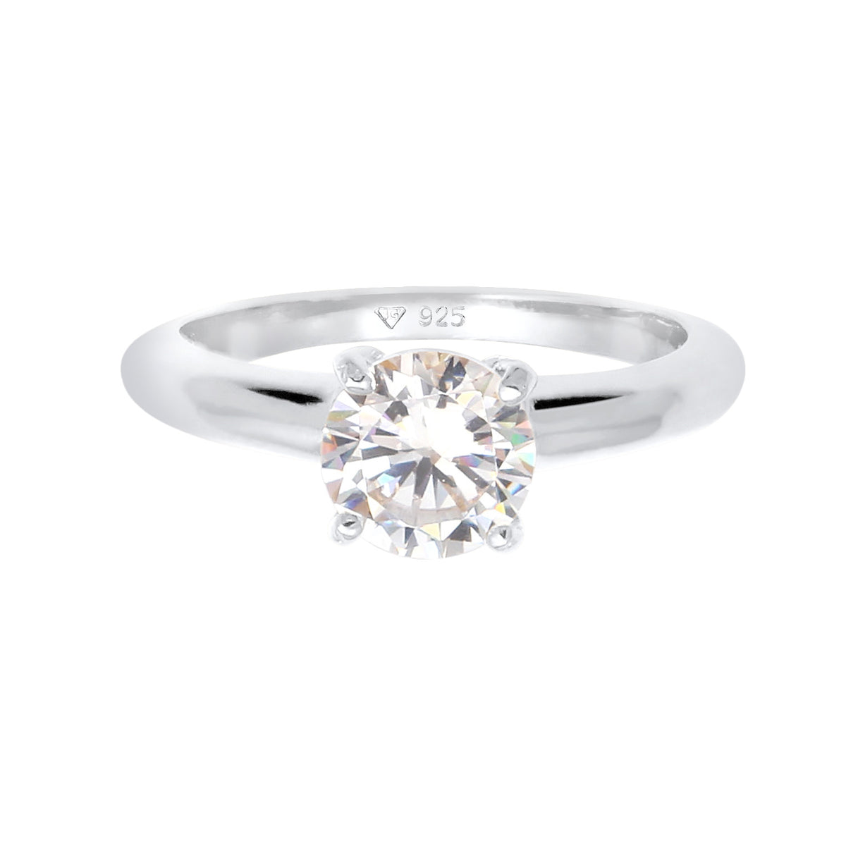 Silber - Elli | Solitär-Ring | Zirkonia ( Weiß ) | 925er Sterling Silber
