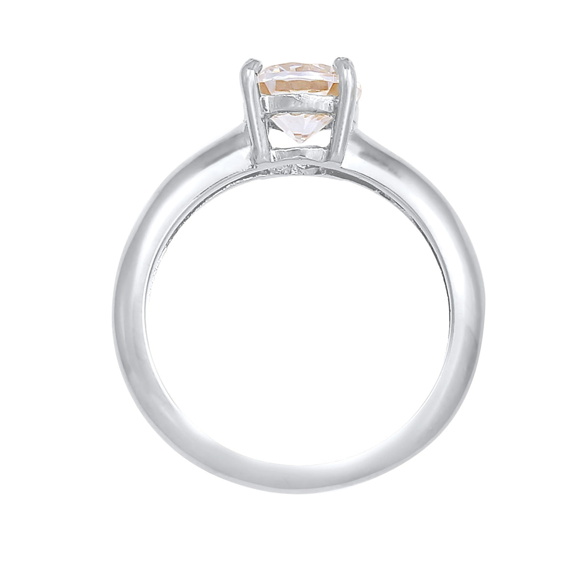 Silber - Elli | Solitär-Ring | Zirkonia ( Weiß ) | 925er Sterling Silber