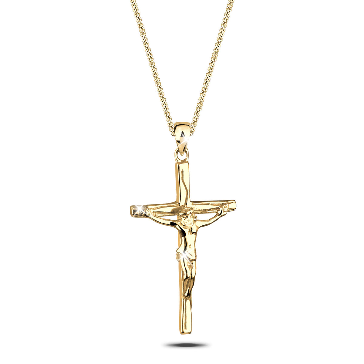Gold - Elli | Halskette Kreuz | 925 Sterling Silber vergoldet