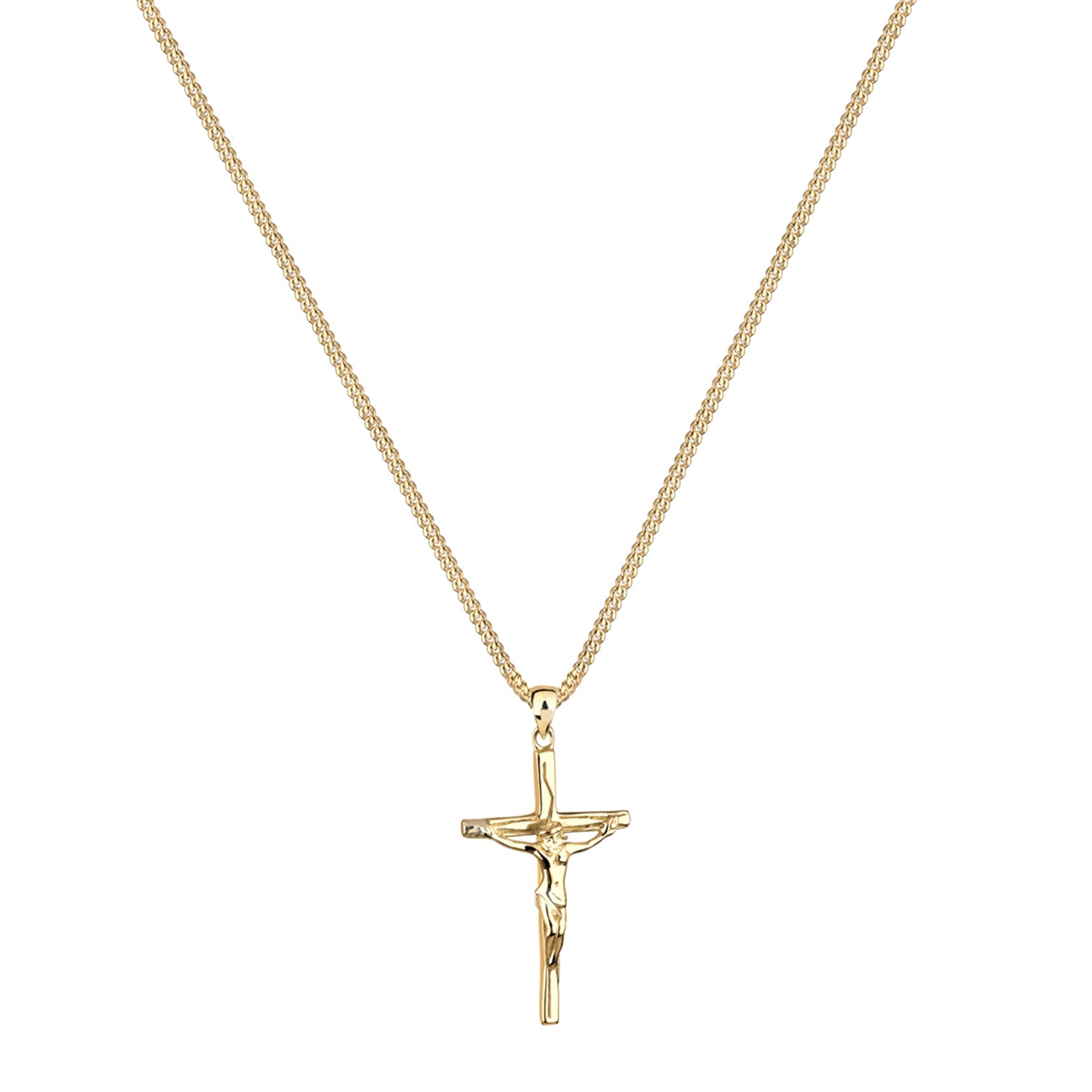 Gold - Elli | Halskette Kreuz | 925 Sterling Silber vergoldet