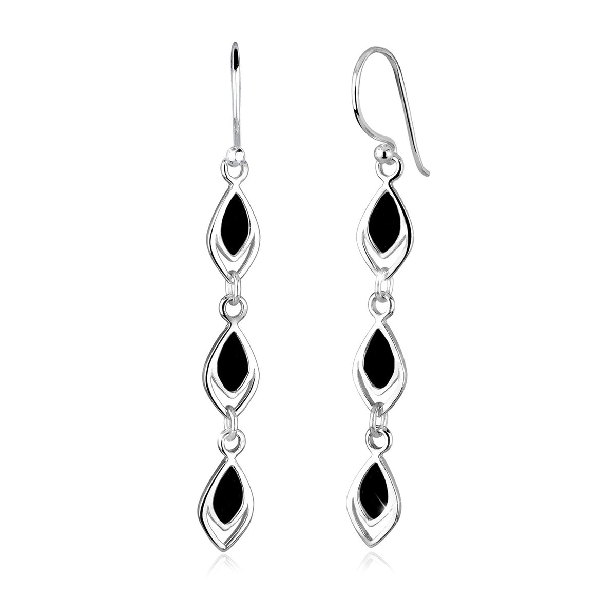 Schwarz - Elli | Ohrhänger | 925er Sterling Silber