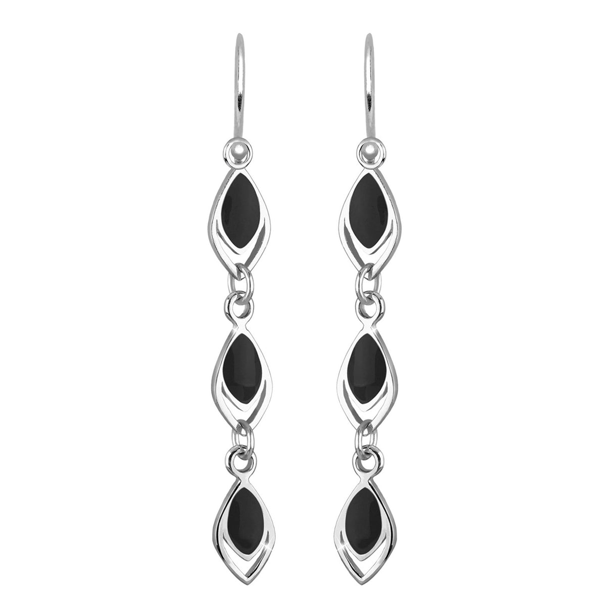 Schwarz - Elli | Ohrhänger | 925er Sterling Silber