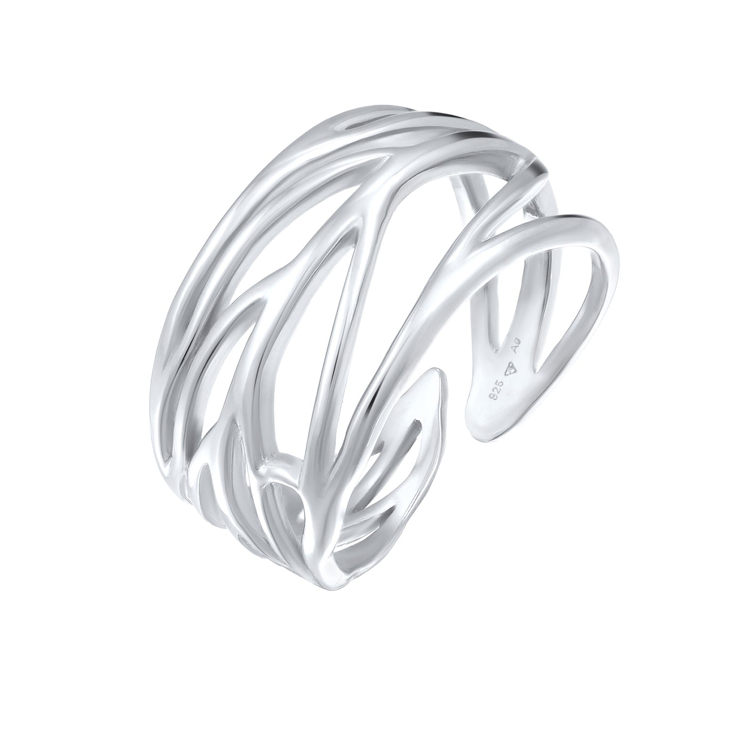Silber - Elli | Ring Blatt | 925er Sterling Silber