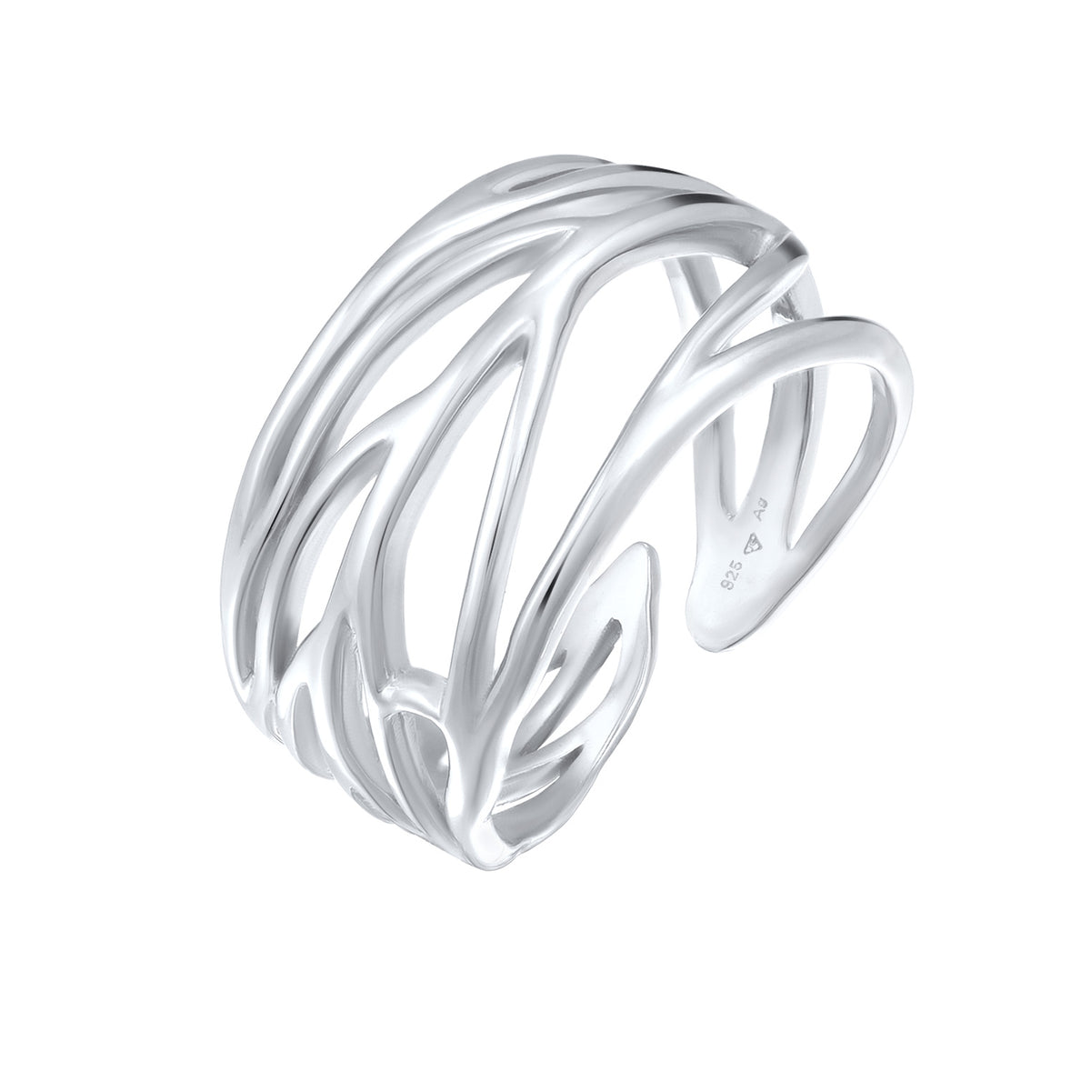 Elli Fingerring Ornament und offene Ringschiene 925 Silber
