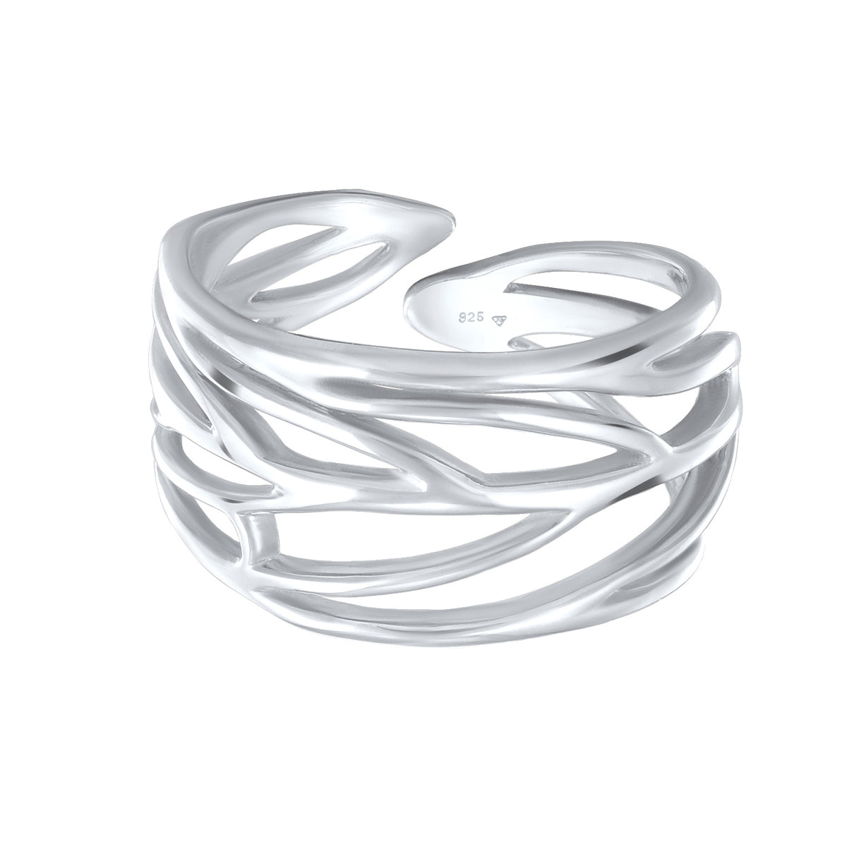 Silber - Elli | Ring Blatt | 925er Sterling Silber