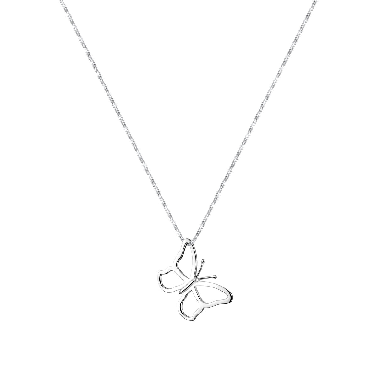 Silber - Elli | Lange Halskette Schmetterling | 925er Sterling Silber