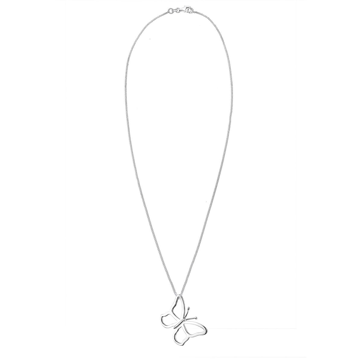 Silber - Elli | Lange Halskette Schmetterling | 925er Sterling Silber
