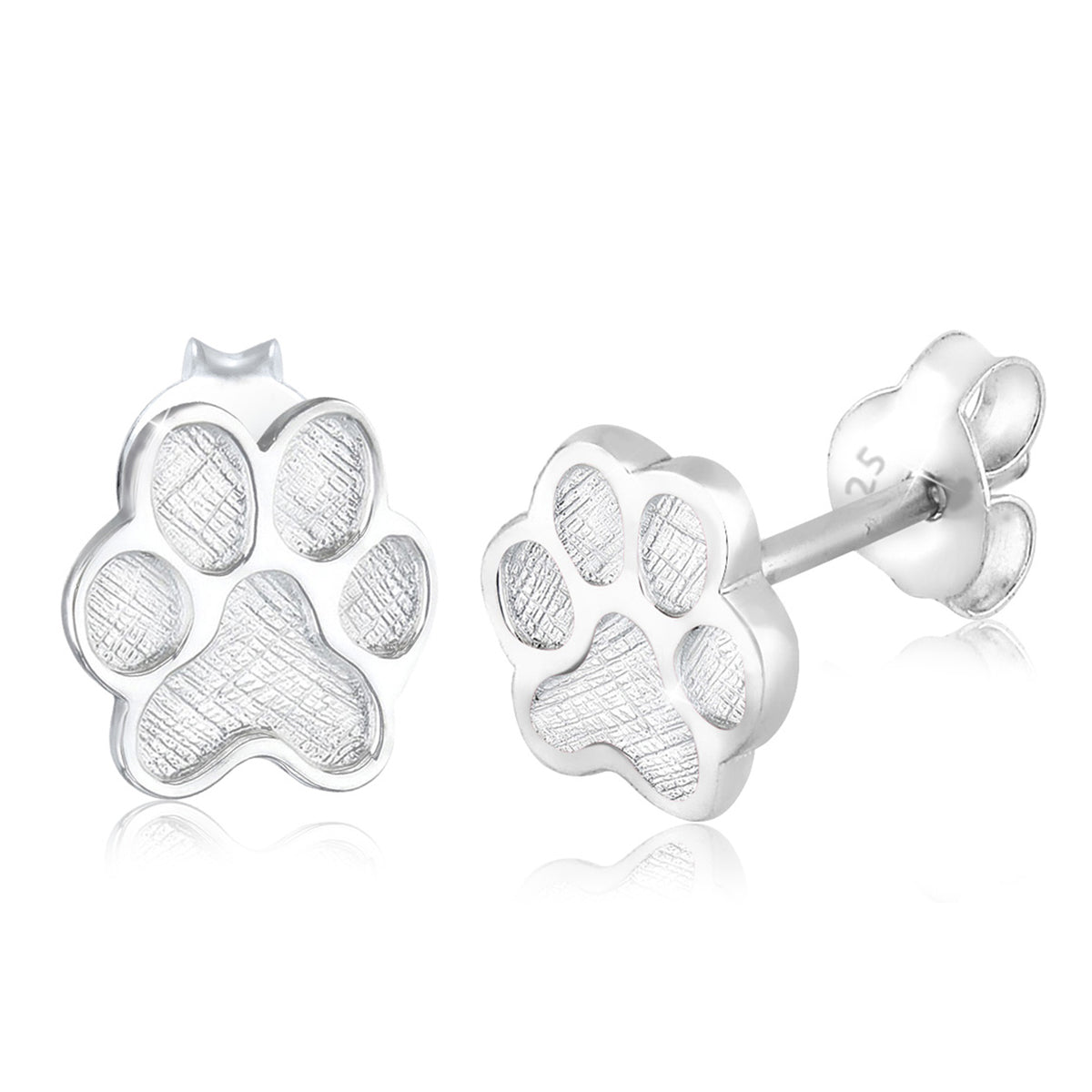Silber - Elli | Ohrstecker Pfote | 925er Sterling Silber