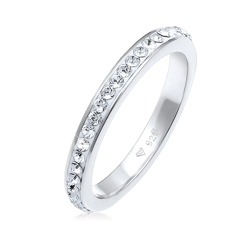 Weiß - Elli | Bandring | Kristall ( Weiß ) | 925er Sterling Silber