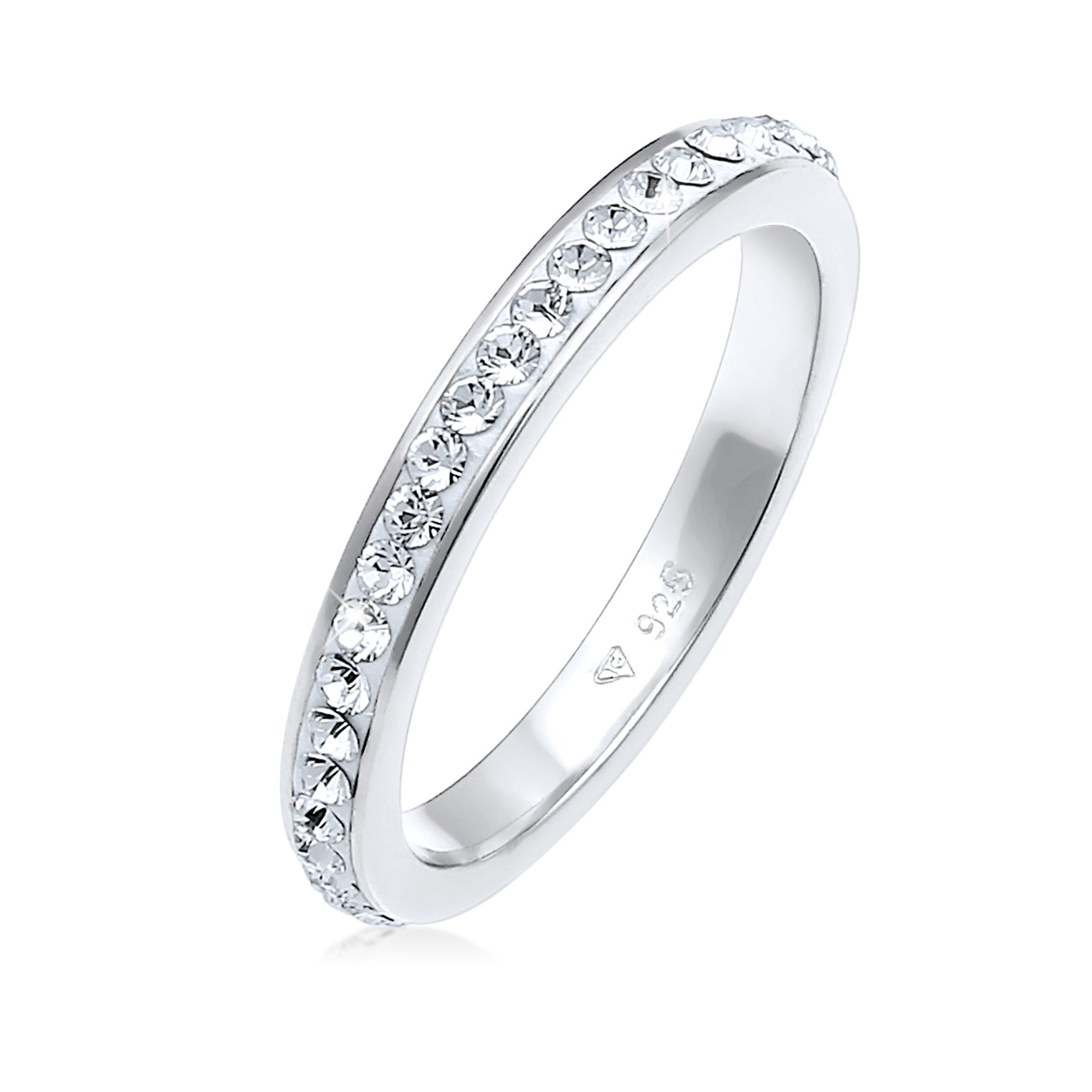 Weiß - Elli | Bandring | Kristall ( Weiß ) | 925er Sterling Silber