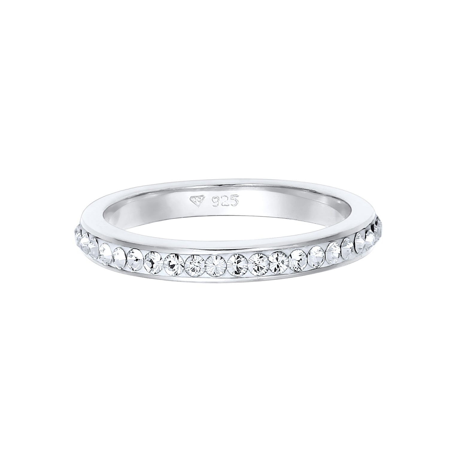 Weiß - Elli | Bandring | Kristall ( Weiß ) | 925er Sterling Silber