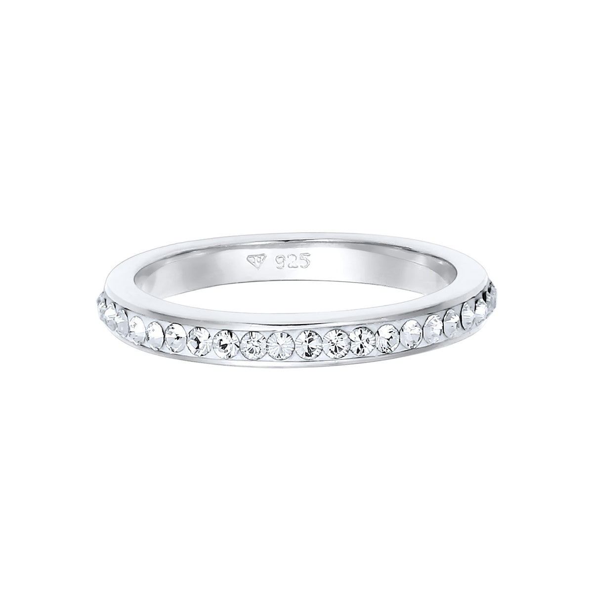 Weiß - Elli | Bandring | Kristall ( Weiß ) | 925er Sterling Silber