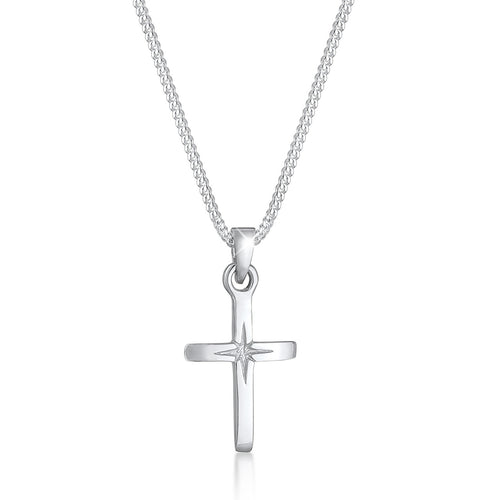 Silber - Elli | Halskette Kreuz Basic | 925er Sterling Silber