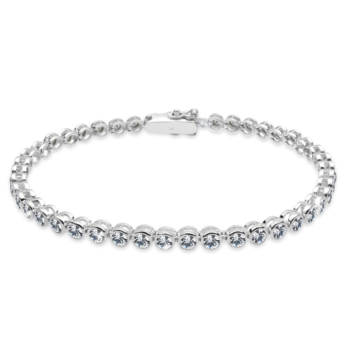 Silber - Elli | Tennisarmband | Mit Kristallen von Swarovski® (Weiß) | 925er Sterling Silber