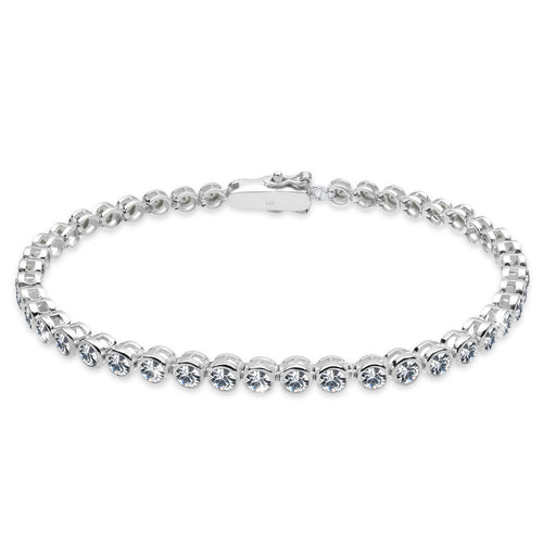 Silber - Elli | Tennisarmband | Mit Kristallen von Swarovski® (Weiß) | 925er Sterling Silber