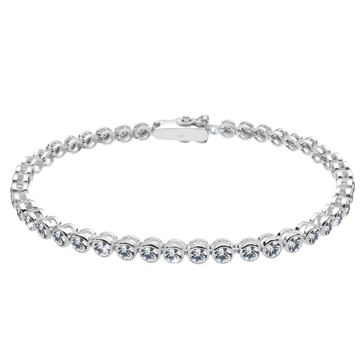 Silber - Elli | Tennisarmband | Mit Kristallen von Swarovski® (Weiß) | 925er Sterling Silber