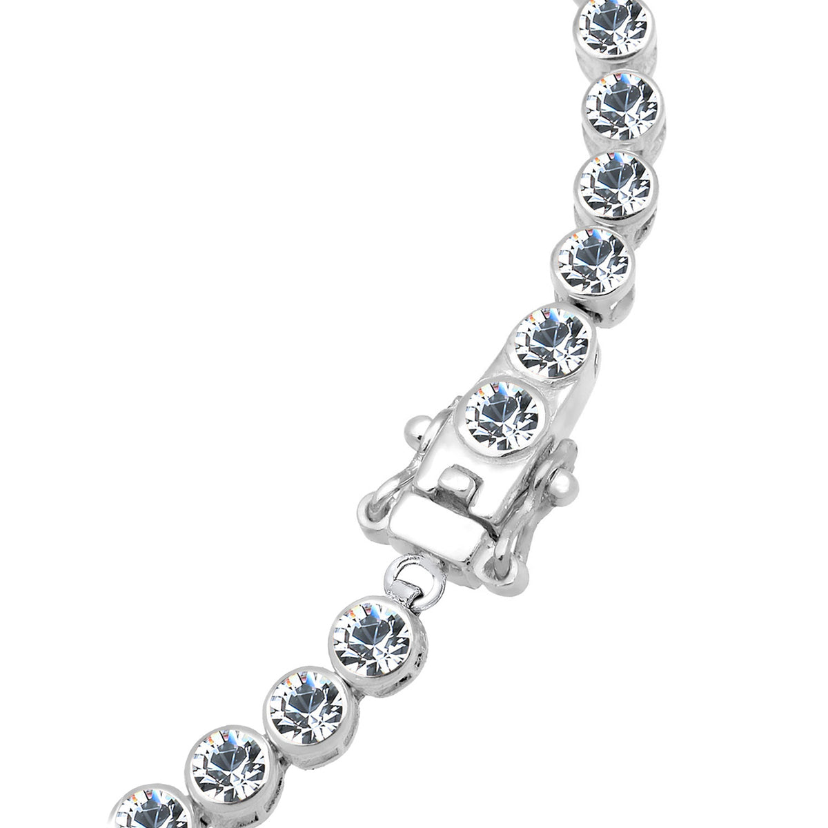 Silber - Elli | Tennisarmband | Mit Kristallen von Swarovski® (Weiß) | 925er Sterling Silber