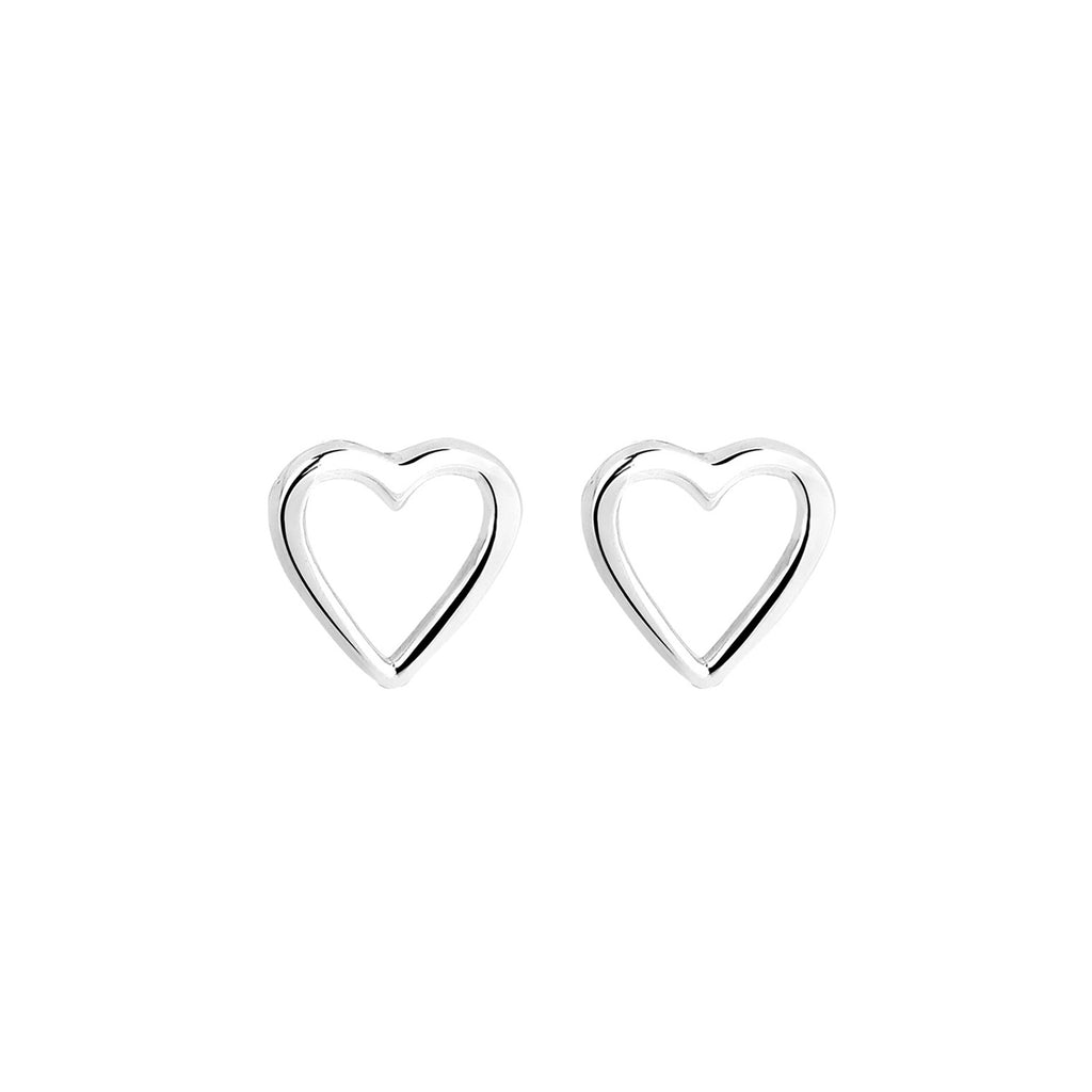 Silber - Elli | Ohrstecker Herz | 925er Sterling Silber