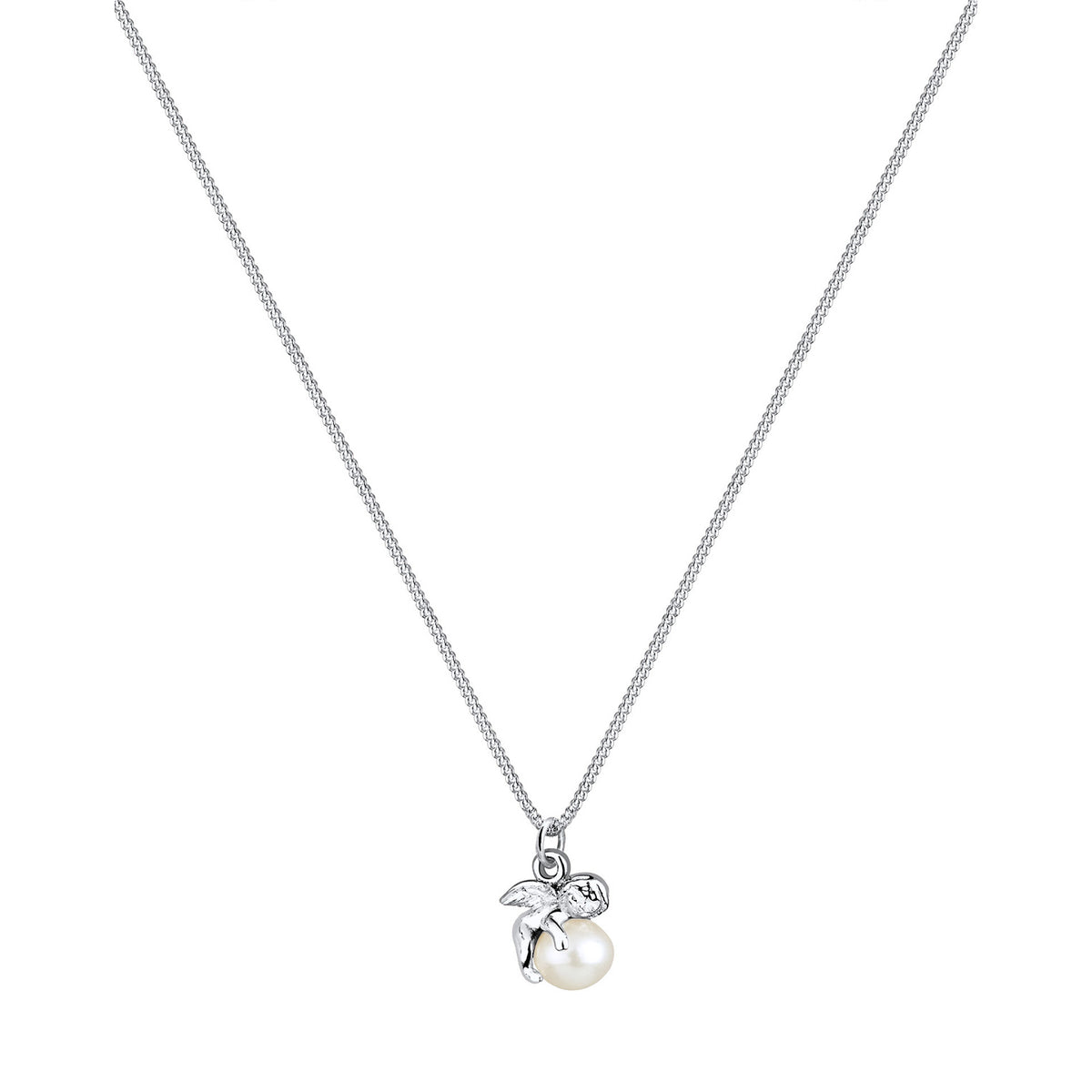Weiß - Elli | Halskette Engel | Süßwasserperle | 925er Sterling Silber