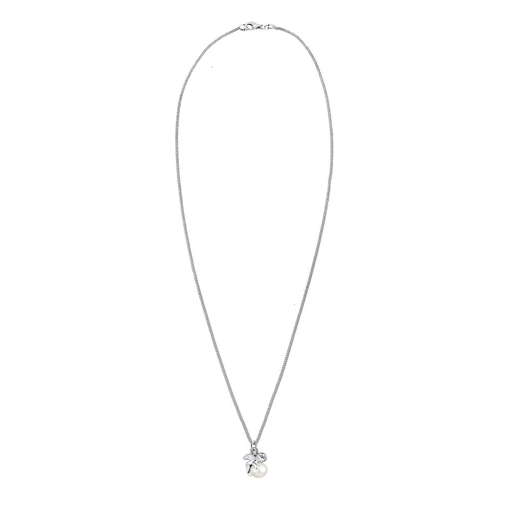 Weiß - Elli | Halskette Engel | Süßwasserperle | 925er Sterling Silber