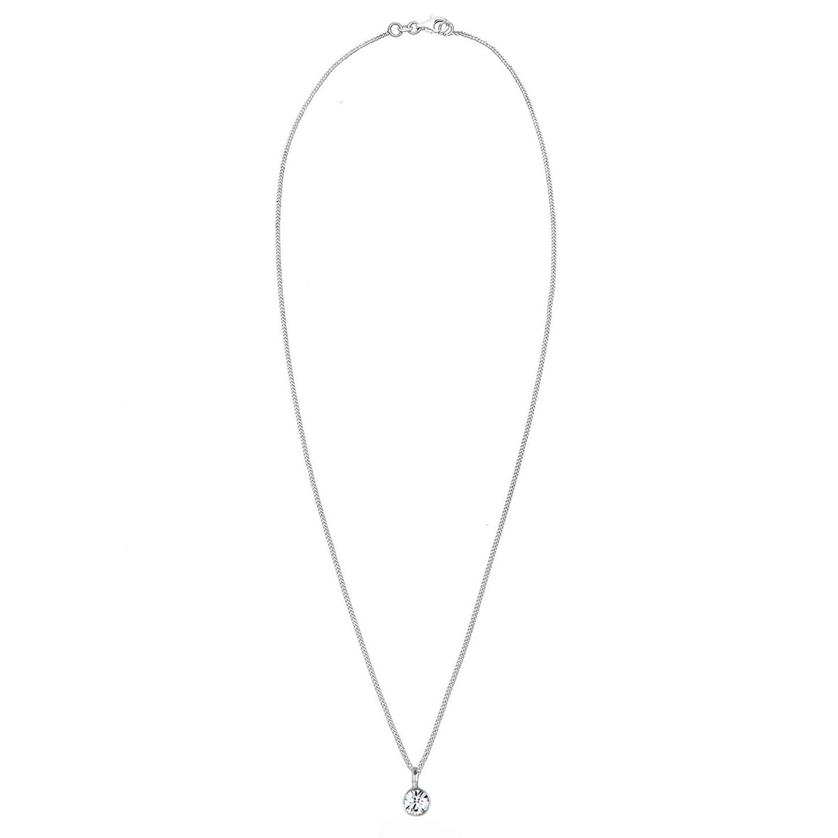 Silber - Elli | Halskette Solitär | Mit Kristallen von Swarovski® (Weiß) | 925er Sterling Silber