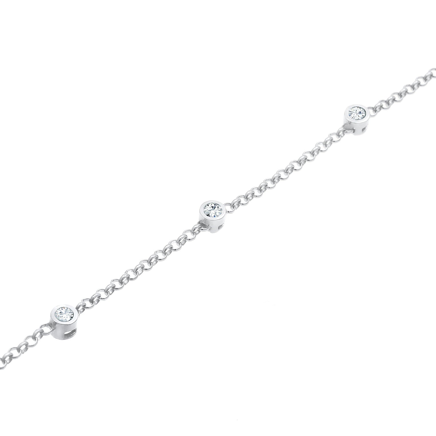 Silber - Elli | Armband | Kristall ( Weiß ) | 925er Sterling Silber