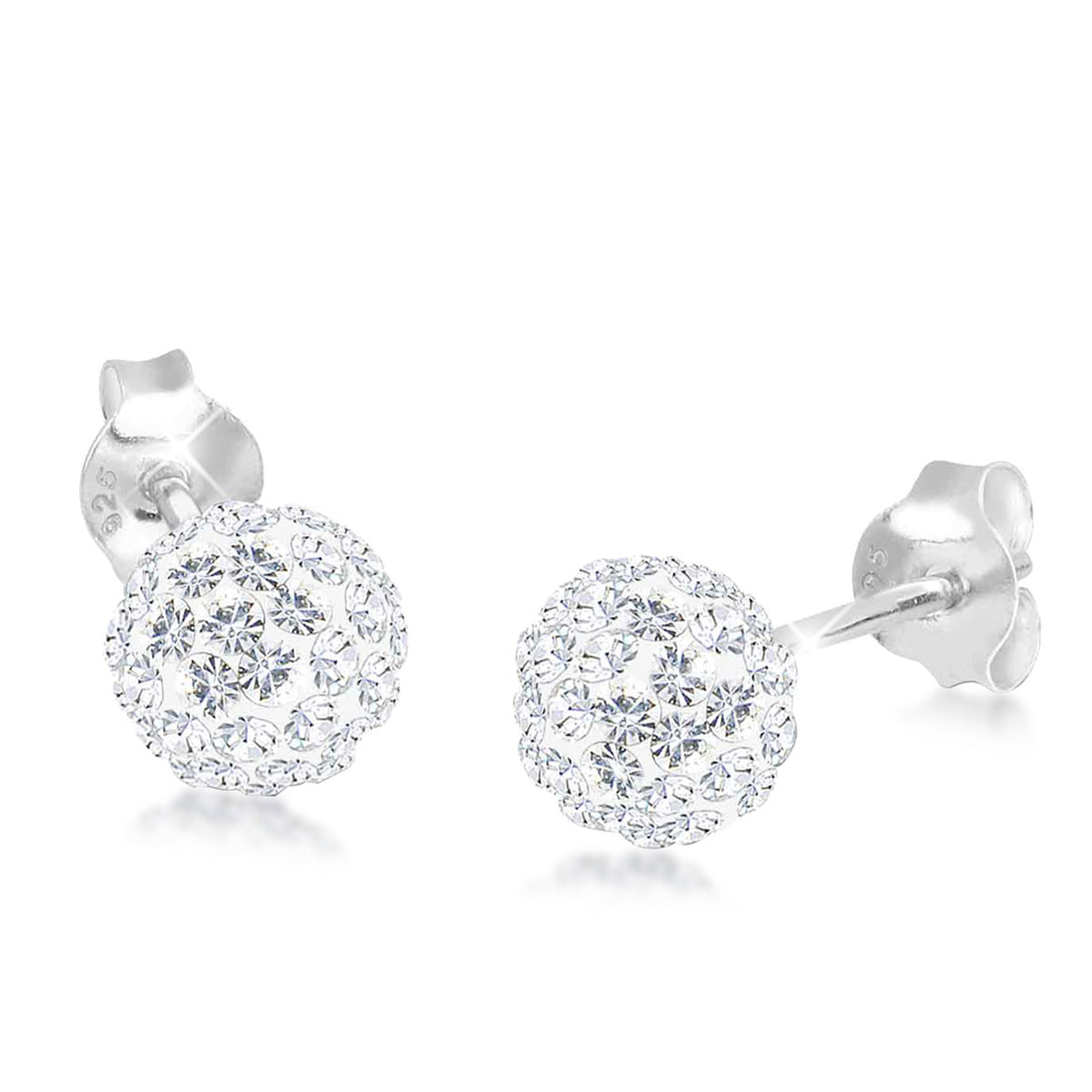 Weiß - Elli | Ohrstecker | Mit Kristallen von Swarovski® (Weiß) | 925er Sterling Silber