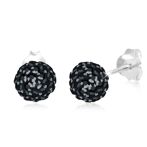 Schwarz - Elli | Ohrstecker | Kristall ( Schwarz ) | 925er Sterling Silber