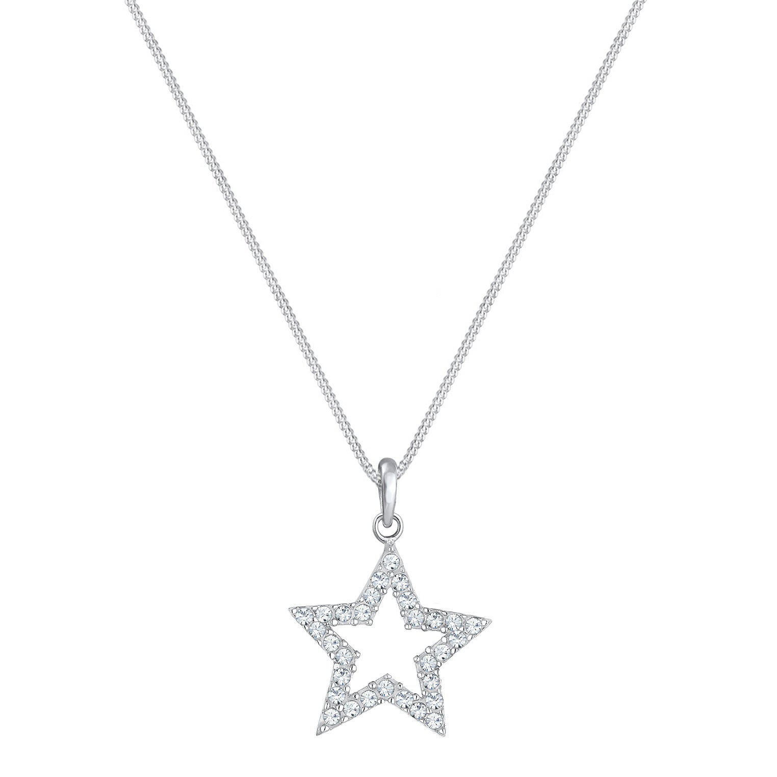 Weiß - Elli | Halskette Astro | Mit Kristallen von Swarovski® (Weiß) | 925er Sterling Silber