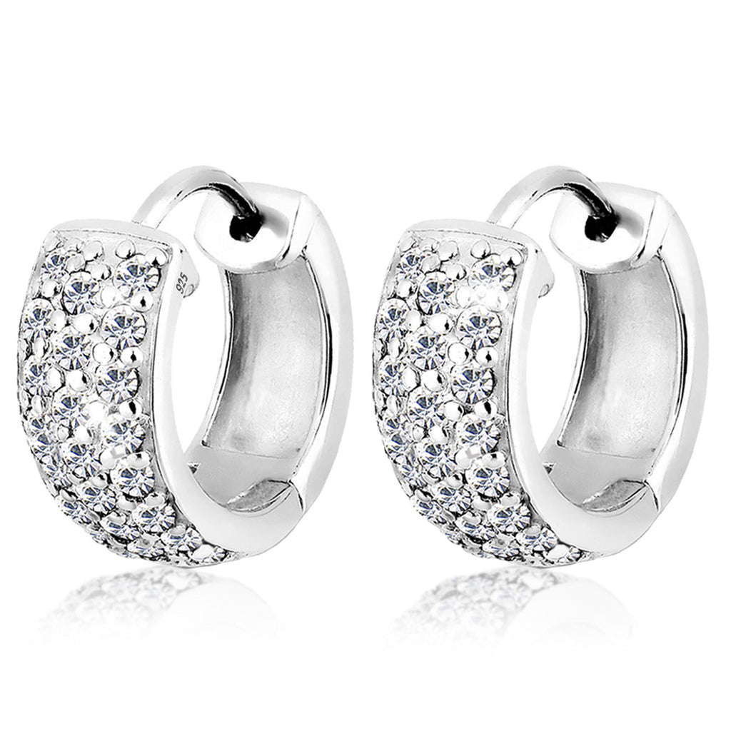 Silber - Elli | Creole | Mit Kristallen von Swarovski® (Weiß) | 925er Sterling Silber