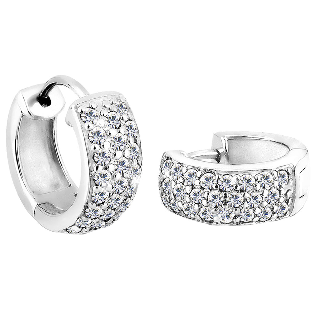 Silber - Elli | Creole | Mit Kristallen von Swarovski® (Weiß) | 925er Sterling Silber