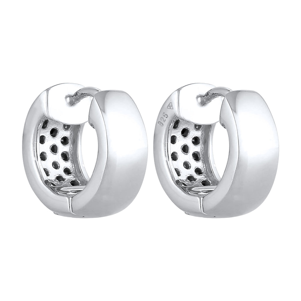 Silber - Elli | Creole | Mit Kristallen von Swarovski® (Weiß) | 925er Sterling Silber