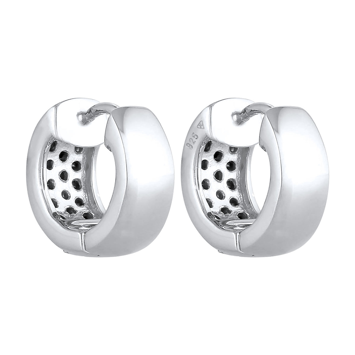 Silber - Elli | Creole | Mit Kristallen von Swarovski® (Weiß) | 925er Sterling Silber