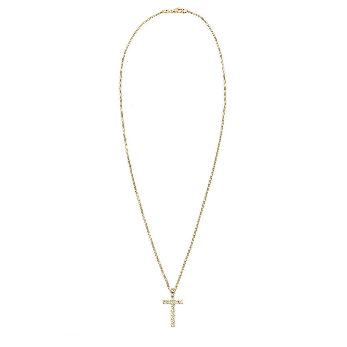 Gold - Elli | Halskette Kreuz | Mit Kristallen von Swarovski® (Weiß) | 925 Sterling Silber vergoldet