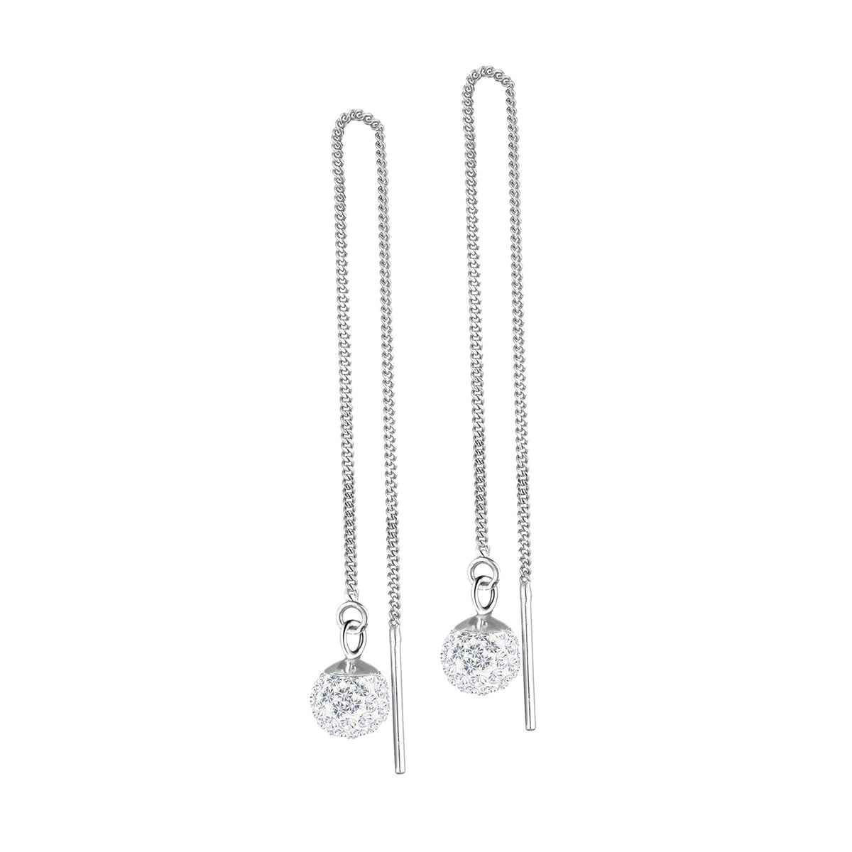 Weiß - Elli | Ohrhänger Ear Chain | Kristall ( Weiß ) | 925er Sterling Silber