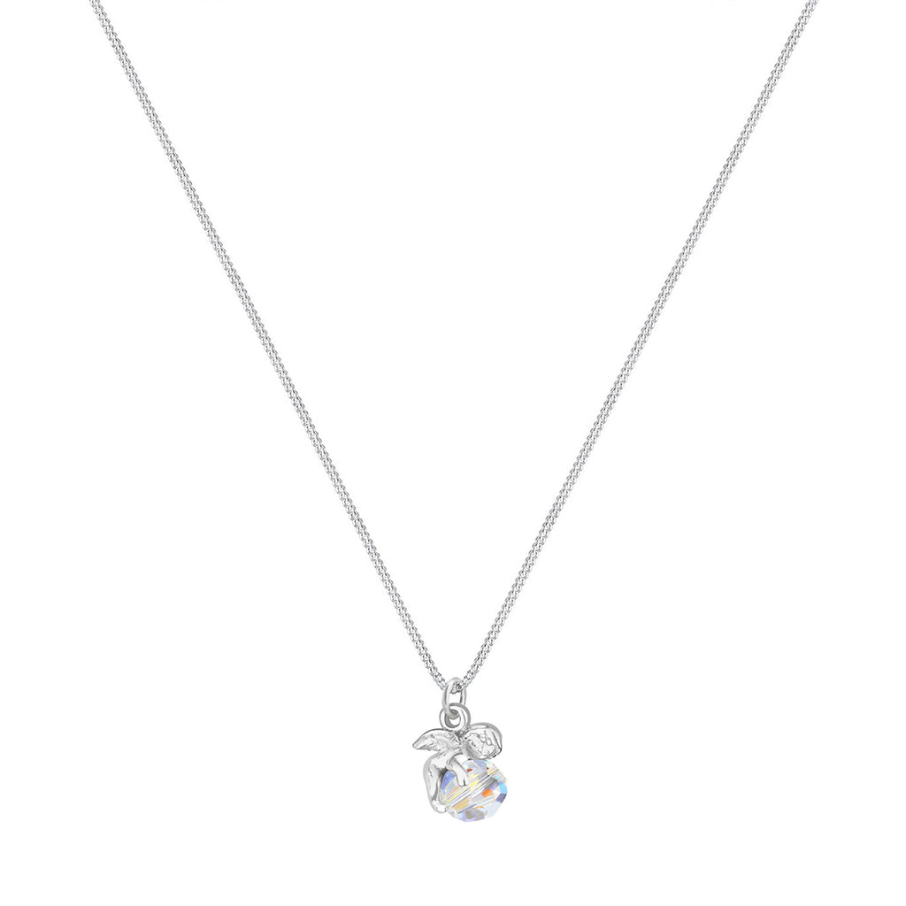 Weiß - Elli | Halskette Engel | Kristall (Weiß) | 925er Sterling Silber