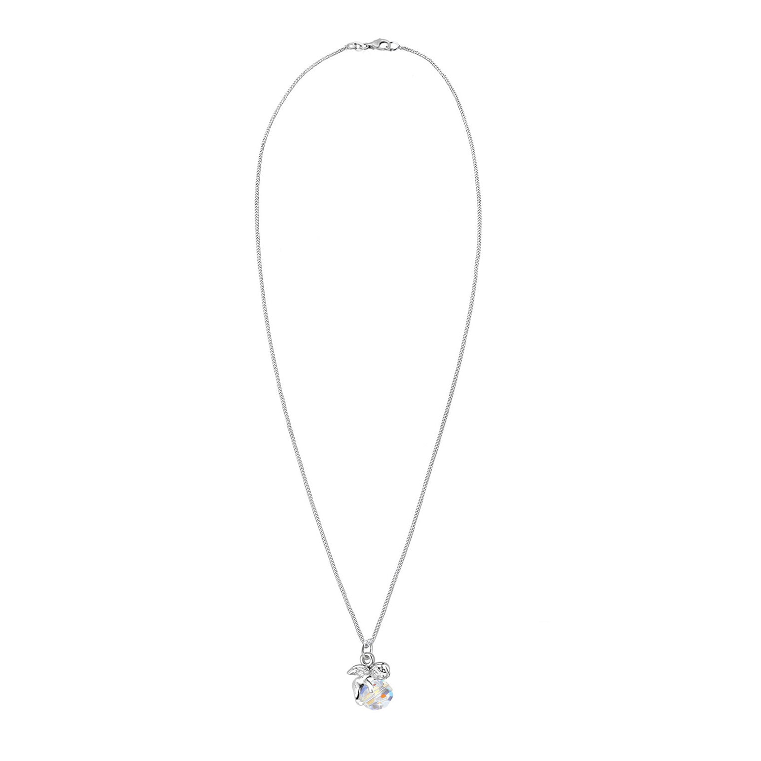 Weiß - Elli | Halskette Engel | Kristall ( Weiß ) | 925er Sterling Silber