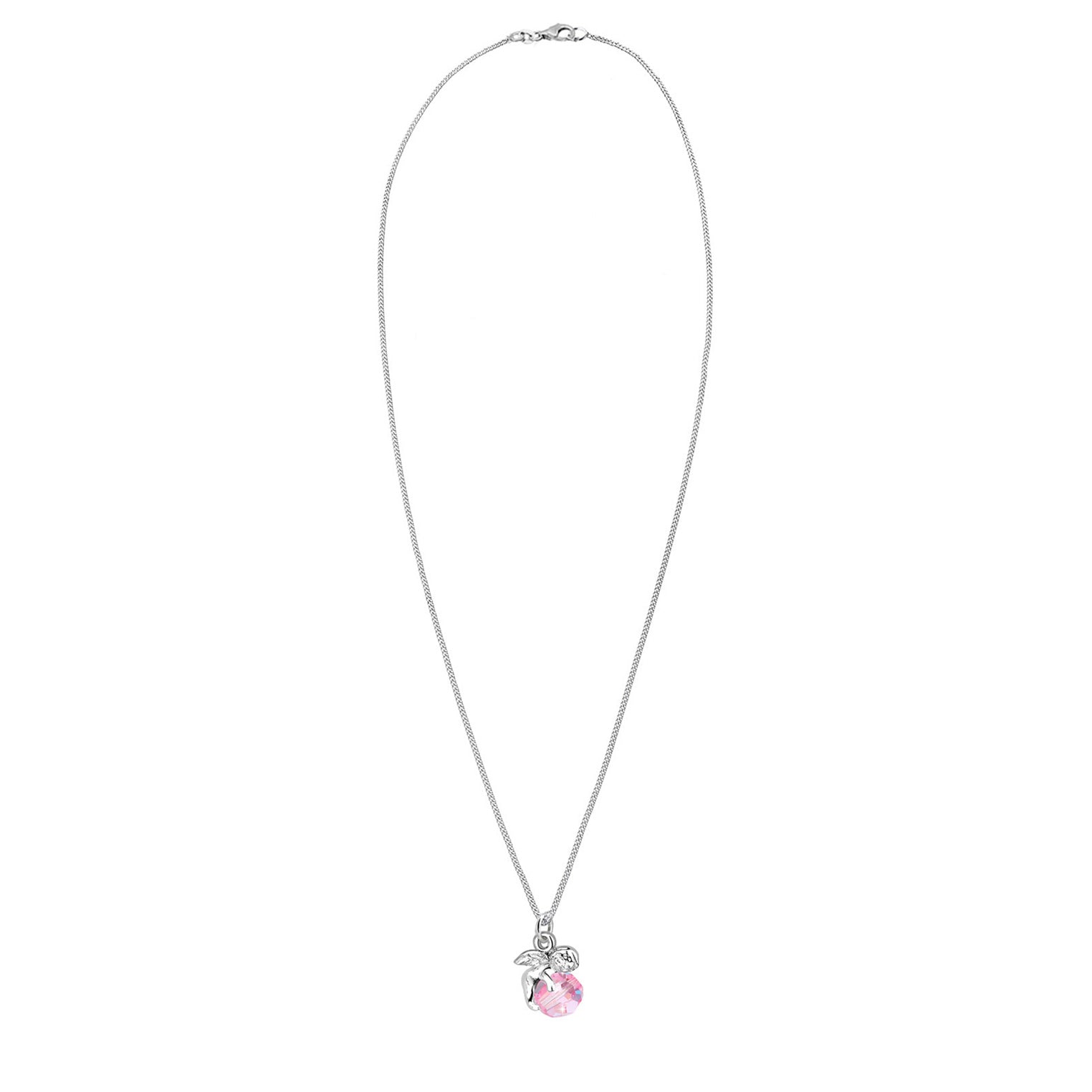 Rosa - Elli | Halskette Engel | Kristall ( Pink ) | 925er Sterling Silber