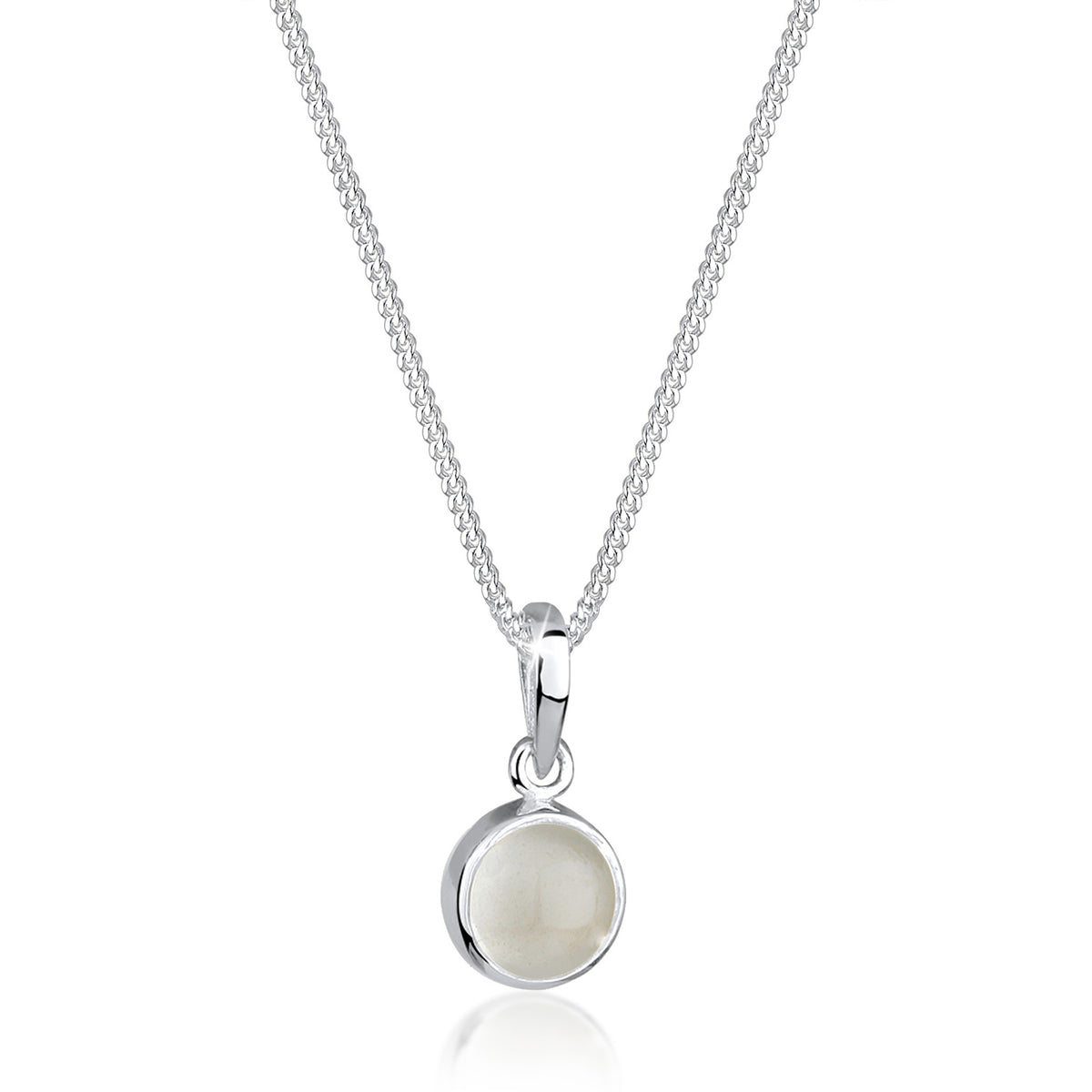 Weiß - Elli | Halskette | Mondstein (Weiß) | 925er Sterling Silber