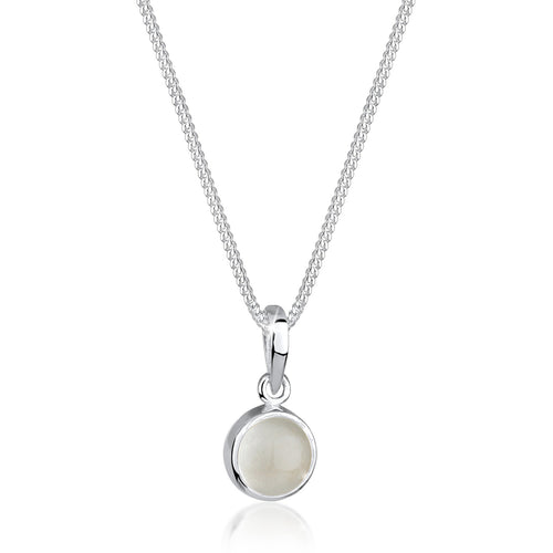 Weiß - Elli | Halskette | Mondstein (Weiß) | 925er Sterling Silber