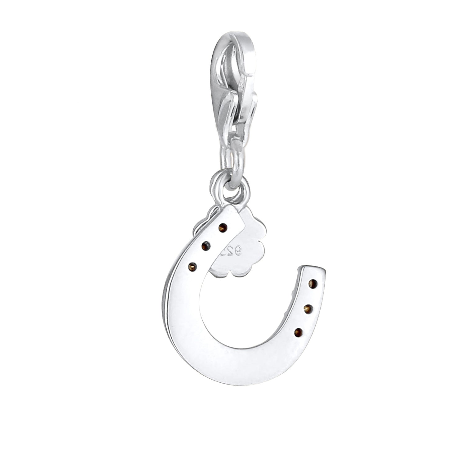 Weiß - Elli | Charm Hufeisen | Mit Kristallen von Swarovski® (Weiß) | 925er Sterling Silber