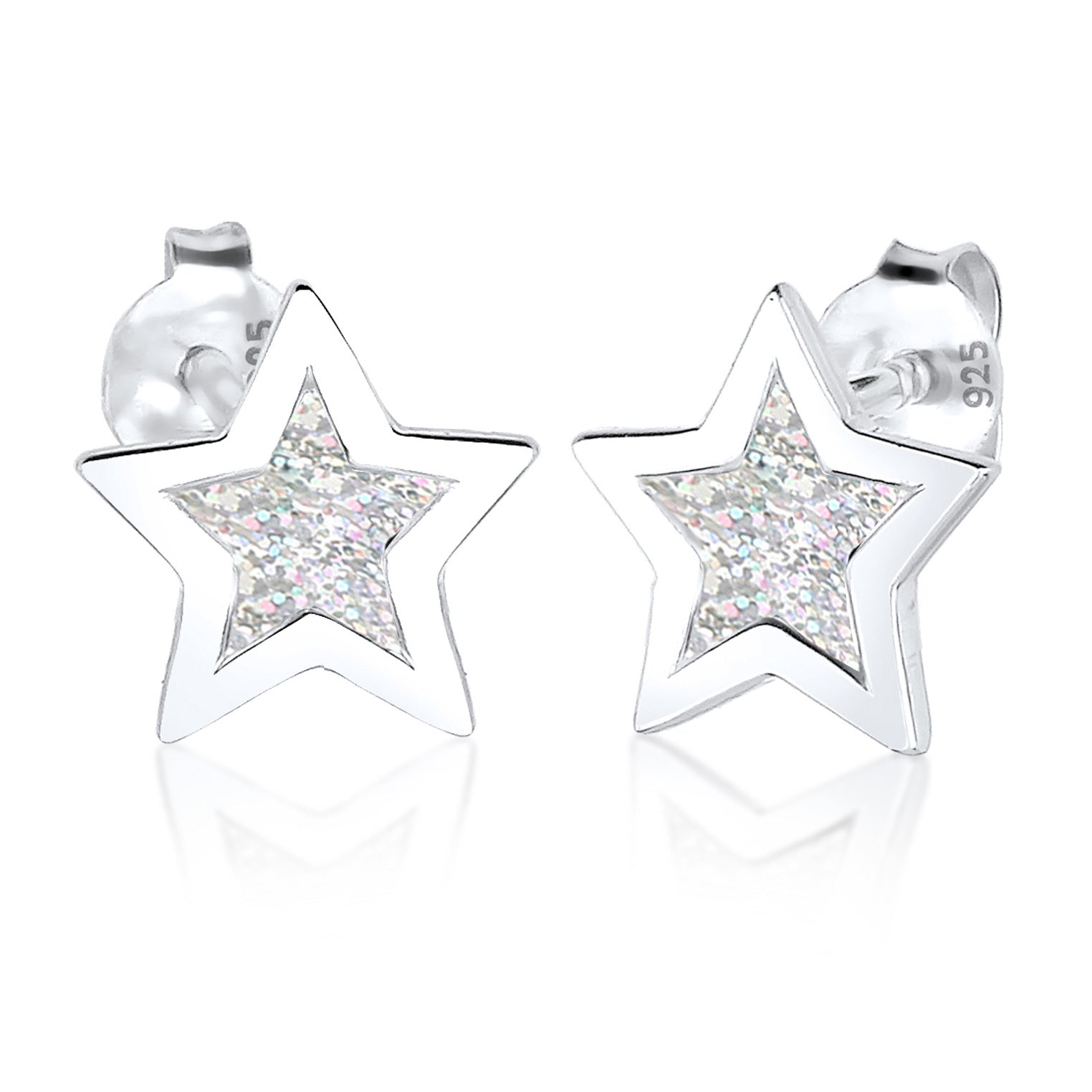 Grau - Elli | Ohrstecker Stern | 925er Sterling Silber